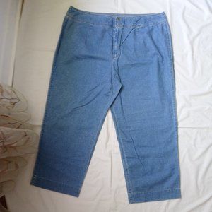LIZ CLAIBORNE Sz 24W Capri Jean Pants Linen Blend